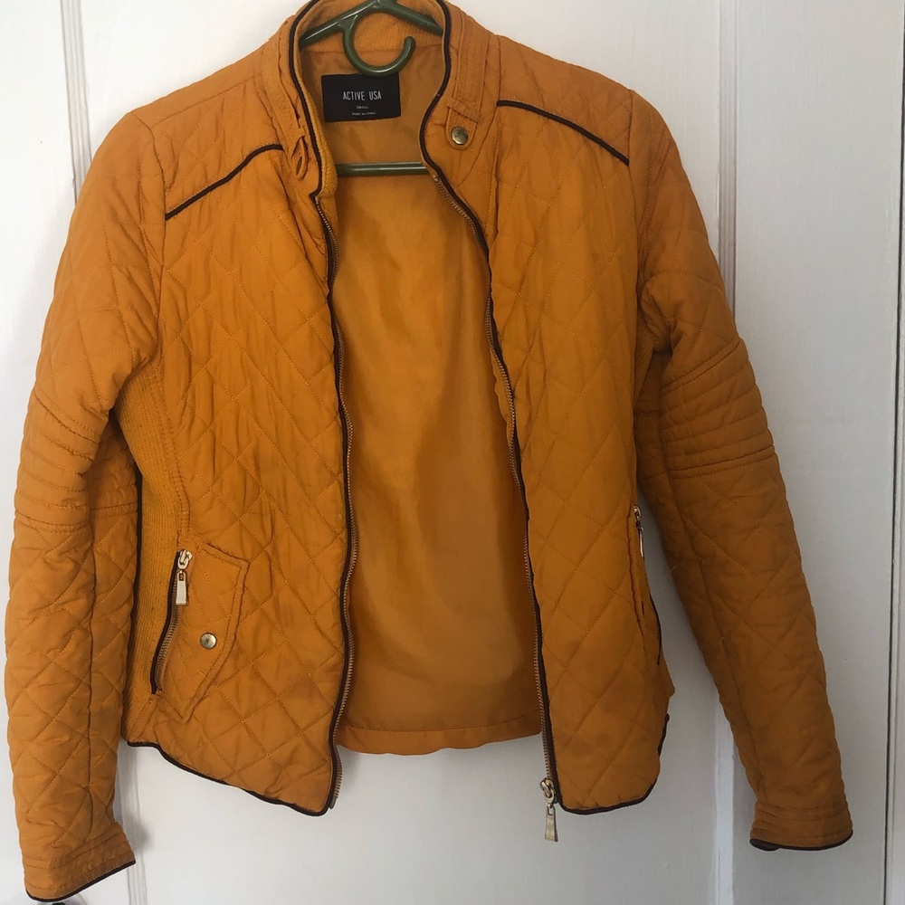 Quilted Padded Mustard Jacket